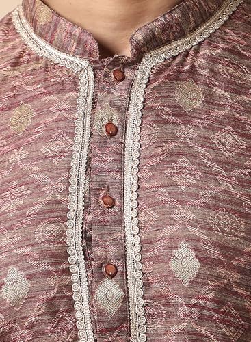 Filori Studio - Men's Authentic Jacquard Woven Design Long Kurta (Kurta Only)3