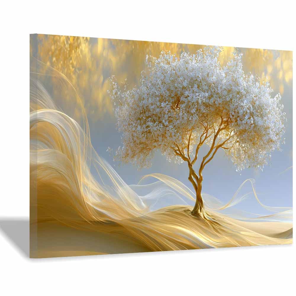 HOQIU Canvas Wall Art Radiants holy tree tree poster, landscape wall art, for Living Room Bedroom Bathroom.(Multicolor)-70x100cm Framed