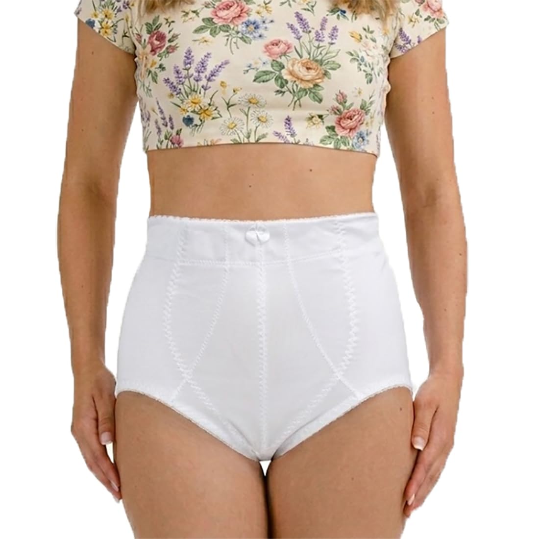 Fashionism Women's White ’S Extra Firm Control Girdle Panty – High Waist Tummy Control Shapewear For Full Coverage Waist Cincher Briefs, Slimming Underwear, Postpartum Body Shaper Panties