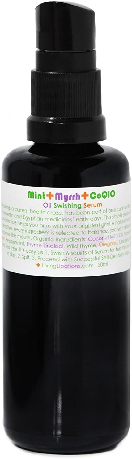 Living Libations - Organic Mint + Myrrh Swishing Serum | Natural, Wildcrafted, Vegan Clean Beauty (1.69 fl oz | 50 ml)