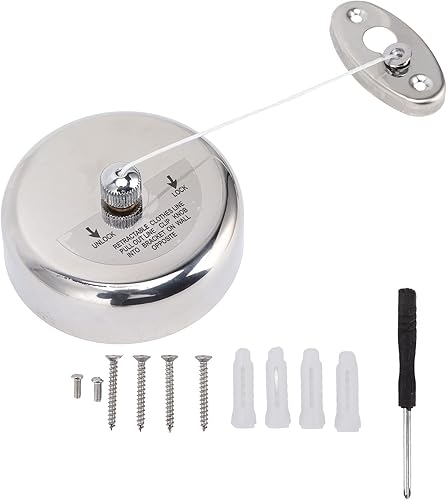 Clothesline, 304 Stainless Steel Clothesline, Heavy Duty Retractable Nylon Rope for Indoor and Outdoor Drying for Bedroom, Bathroom or Hotel,