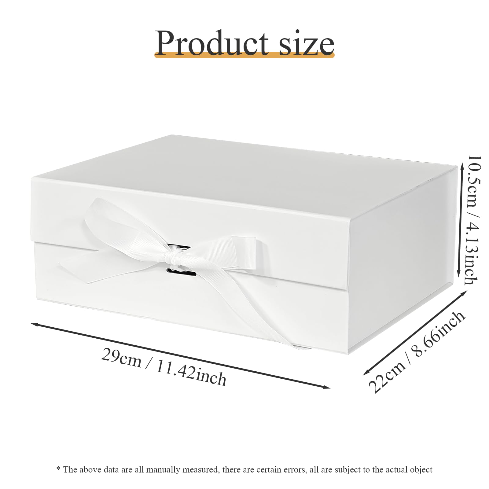 Eeaivnm Magnetische Geschenkbox mit Band, 29 x 22,1 x 10,4 cm, Premium-Karton-Geschenkverpackung für Schmuck, Kosmetik und kleine Geschenke, Hochzeiten, Brautpartys, Abschlussfeiern, Geburtstage und