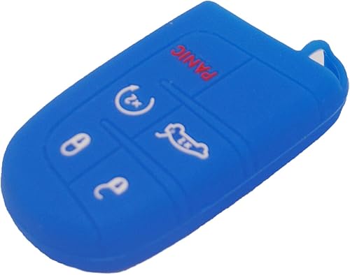 Miniatura 8 de WEIBISS 2 piezas de 5 botones inteligentes de goma para llavero de entrada sin llave, protector para Jeep Grand Cherokee Dodge Challenger Charger