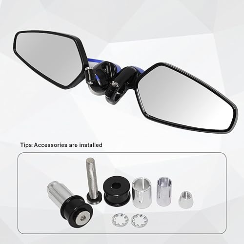 Vista 51 de DREAMIZER Espejos universales para barra de motocicleta de 7/8 pulgadas, espejo retrovisor trasero compatible con Honda Grom, Yamaha, Kawasaki