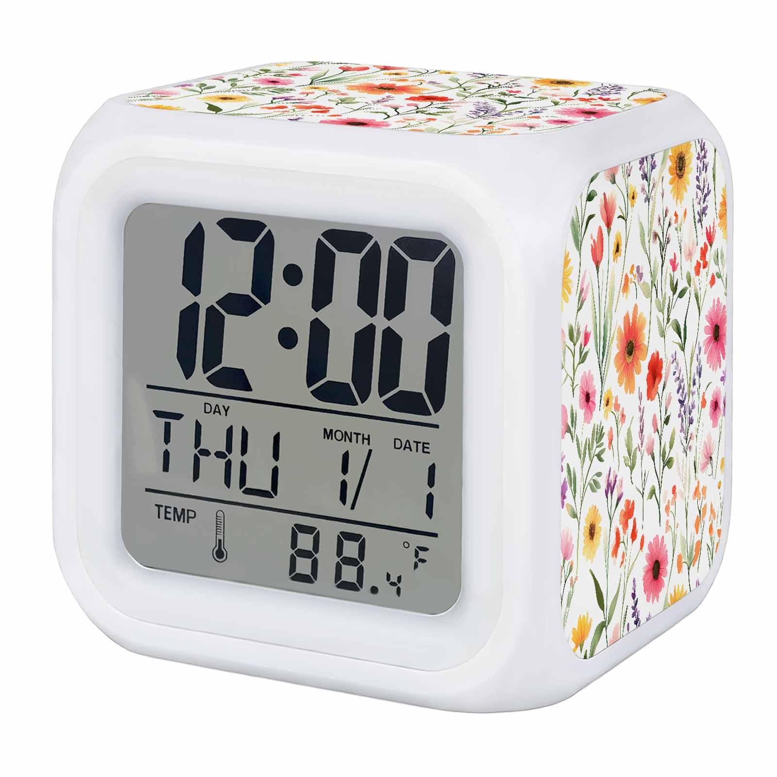 Reloj despertador floral de acuarela: el regalo decorativo perfecto para el dormitorio