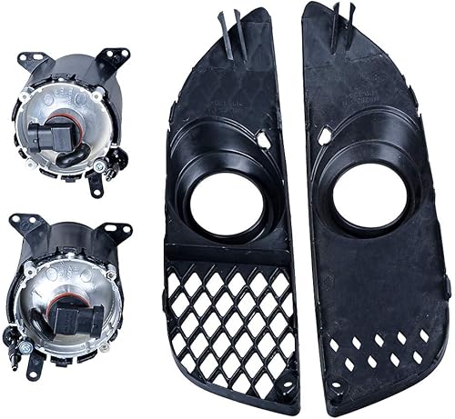 Miniatura 5 de Anzio Rejilla inferior delantera negra ABS + luz antiniebla H11 estándar OE compatible con modelos 08-14 Mitsubishi Lancer Sedan de 4 puertas