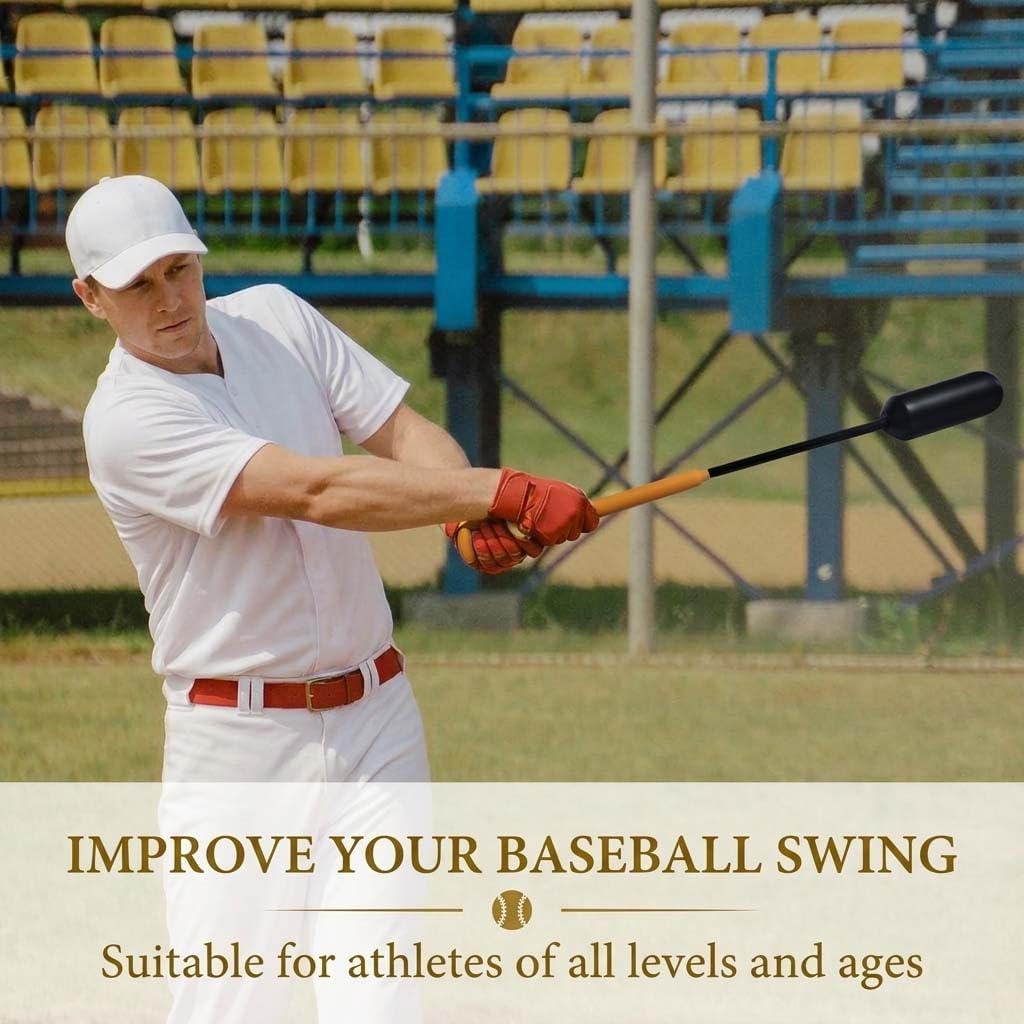 Baseball Hitting Trainer Set -Train Batting Skills with Centrifugal Force & Rope Baseball Swing Trainer bat Includes 12 White Training Softies