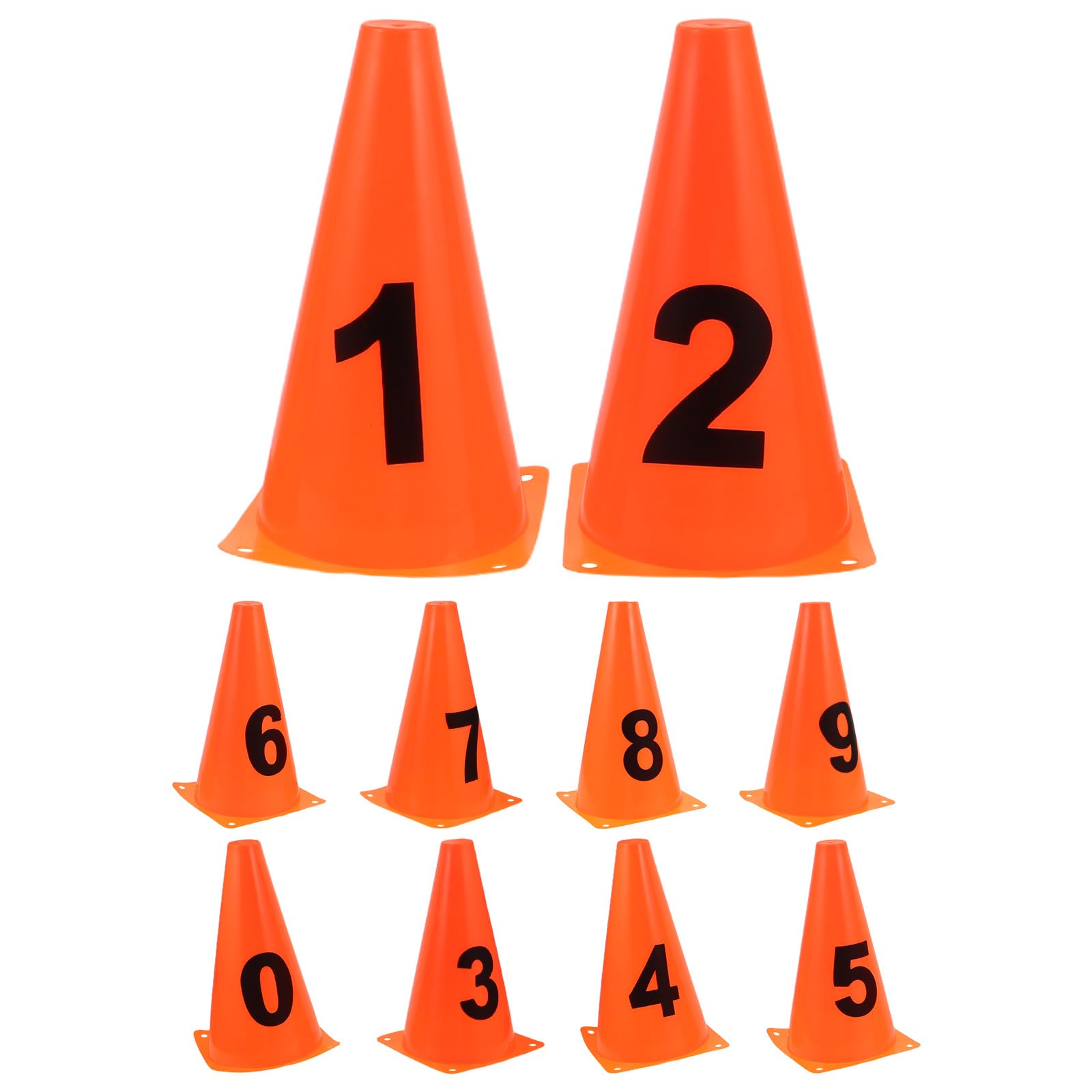 Conos Marcadores de Fútbol Numerados 0-9 Mini Conos de Práctica de 23 CM de Alta Visibilidad para Entrenamiento de Agilidad y Ejercicios de Fútbol Baloncesto
