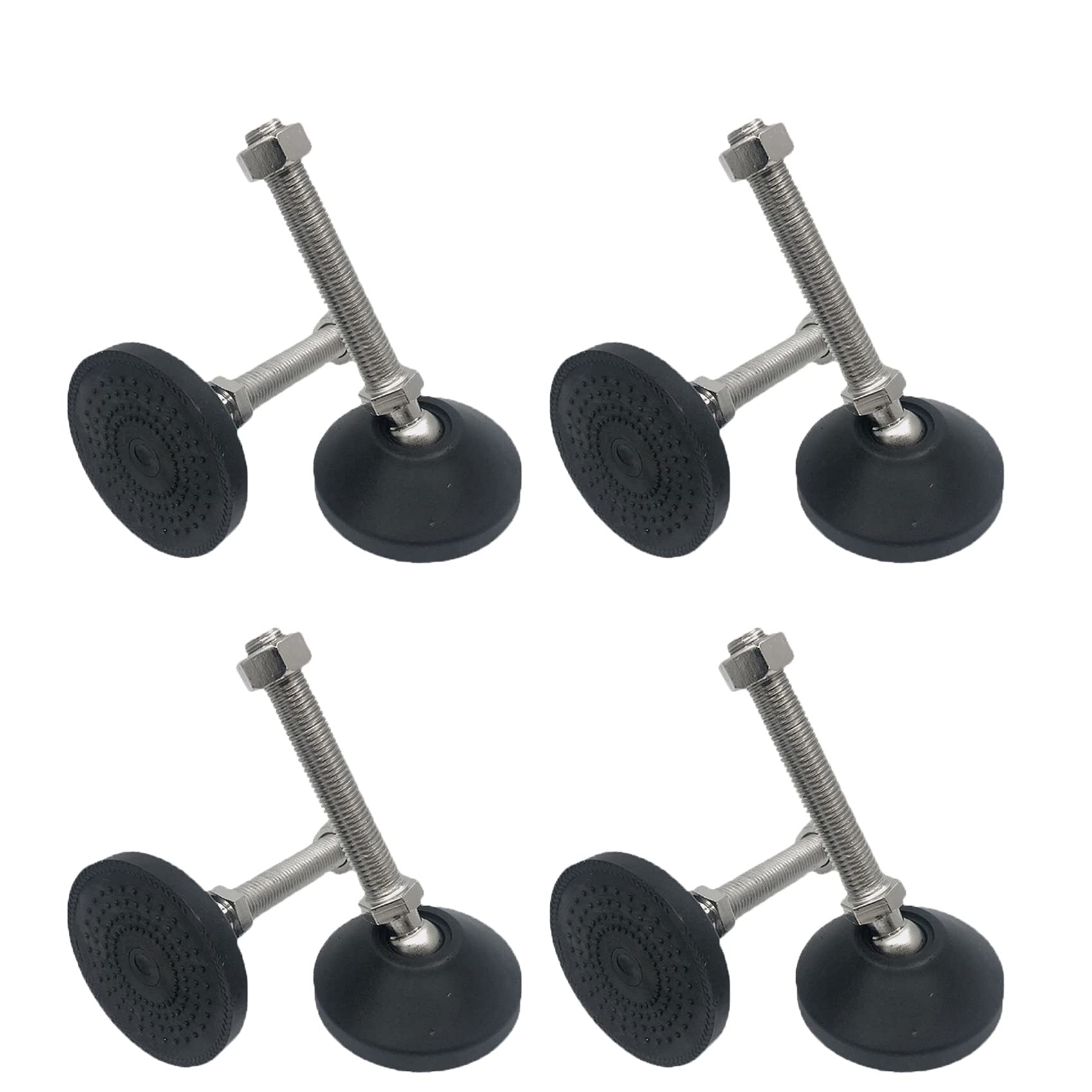 Pies ajustables, pies niveladores de alta resisten Patas roscadas for muebles, patas niveladoras for máquina, resistentes for sillas, bancos de trabajo, armarios y mesas.(60*M10*50mm)