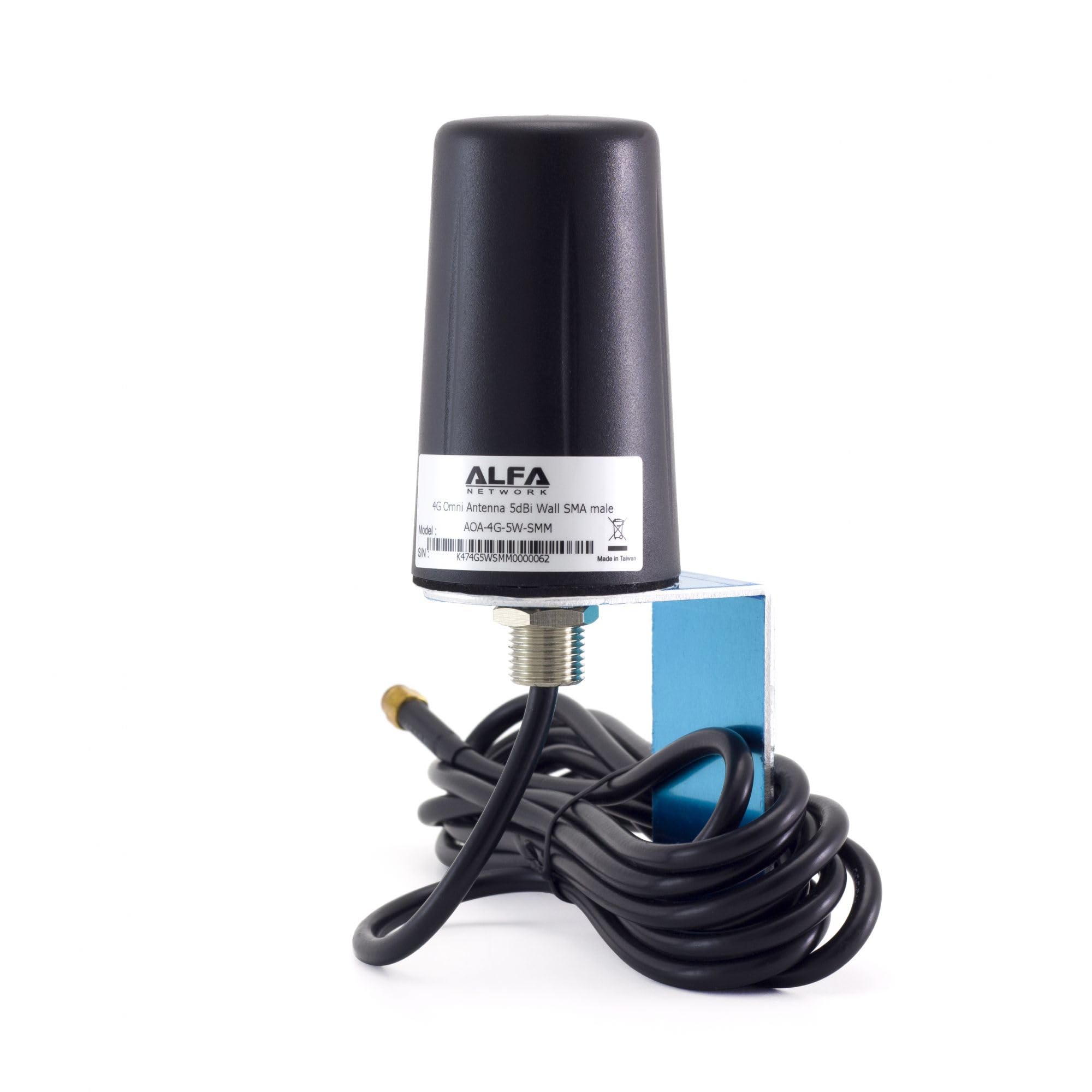Alfa Network 4G LTE Antenne Omni 5dBi à Montage Mural, SMA Male AOA-4G-5W-SMM