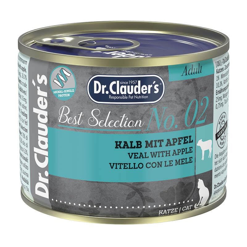 Dr. Clauder's Best Selection Adult No. 2 Kalb mit Apfel | 6 x 200 g