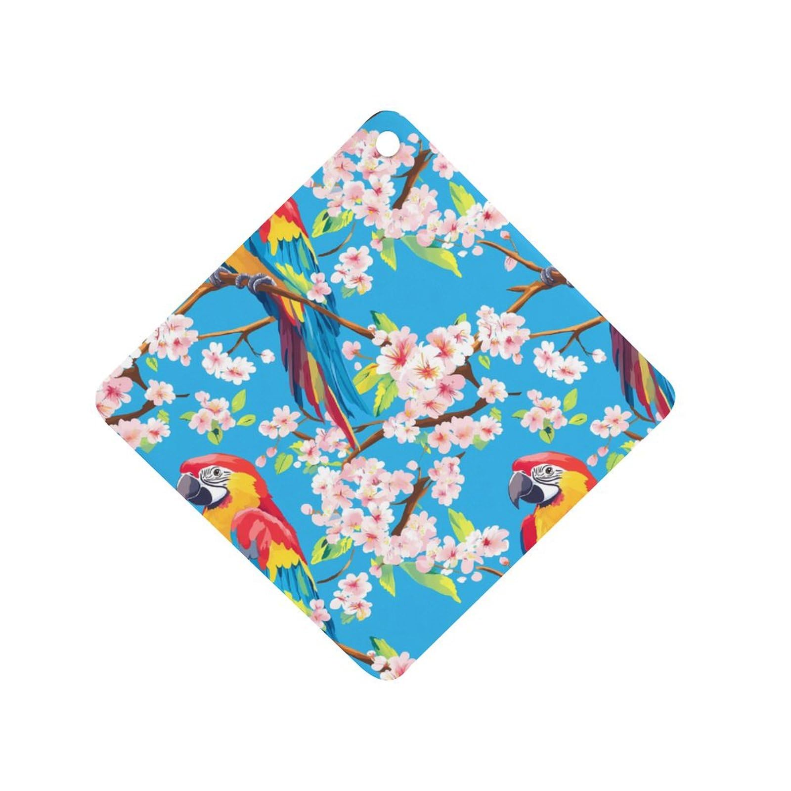 Parrot Bird Car Air Freshener Hanging Aromatherapy Tablets for Car Accessories Rhombus