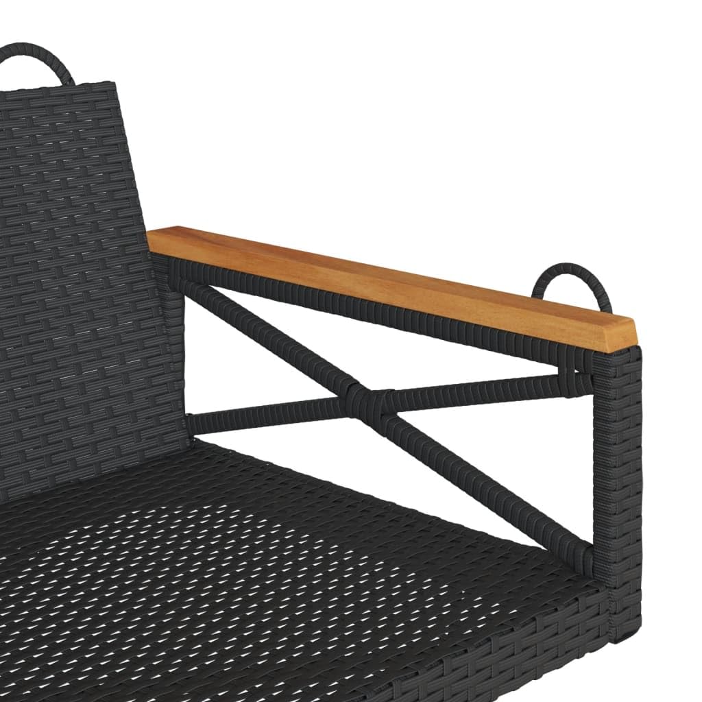 ShGaxin Banco Columpio de ratán sintético Negro 109x62x40 cm, Columpio Jardin Exterior, Balancin Jardin Exterior, Muebles Jardin Exterior, Balancin Balcon - 368152