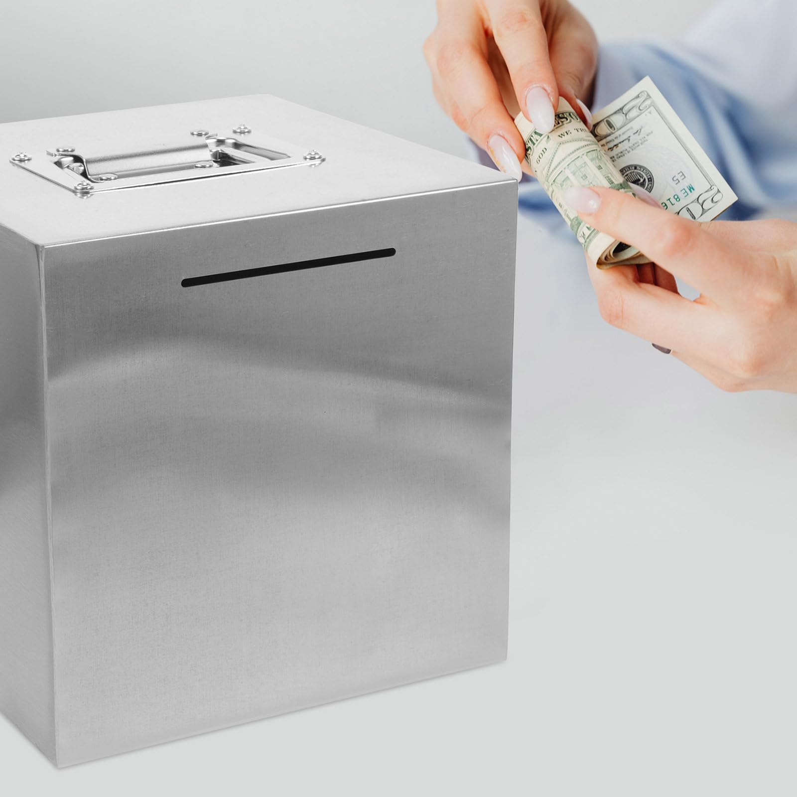 Tirelire pour Développer L'habitude D'économiser Grosse Capacité en Acier Inoxydable Incassable et Décorer Votre Bureau pour Adultes