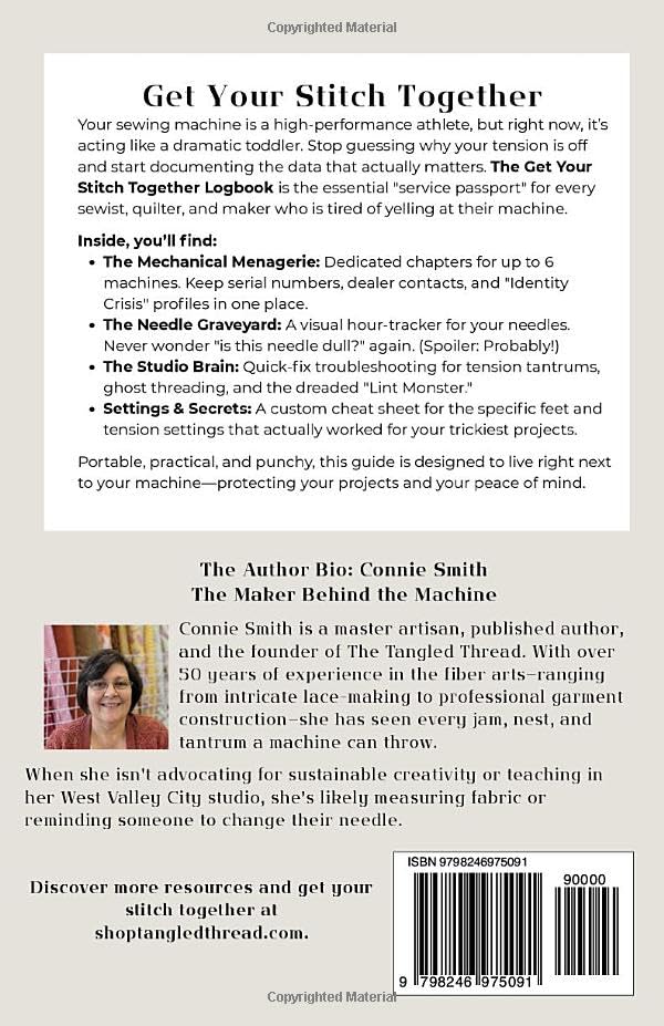 Get Your Stitch Together: Sewing Machine & Needle Log: A Troubleshooting Tracker for Tension Settings, Needle Usage, and Service History | For Sewing, Quilting, Serger, and Embroidery Machines image 3