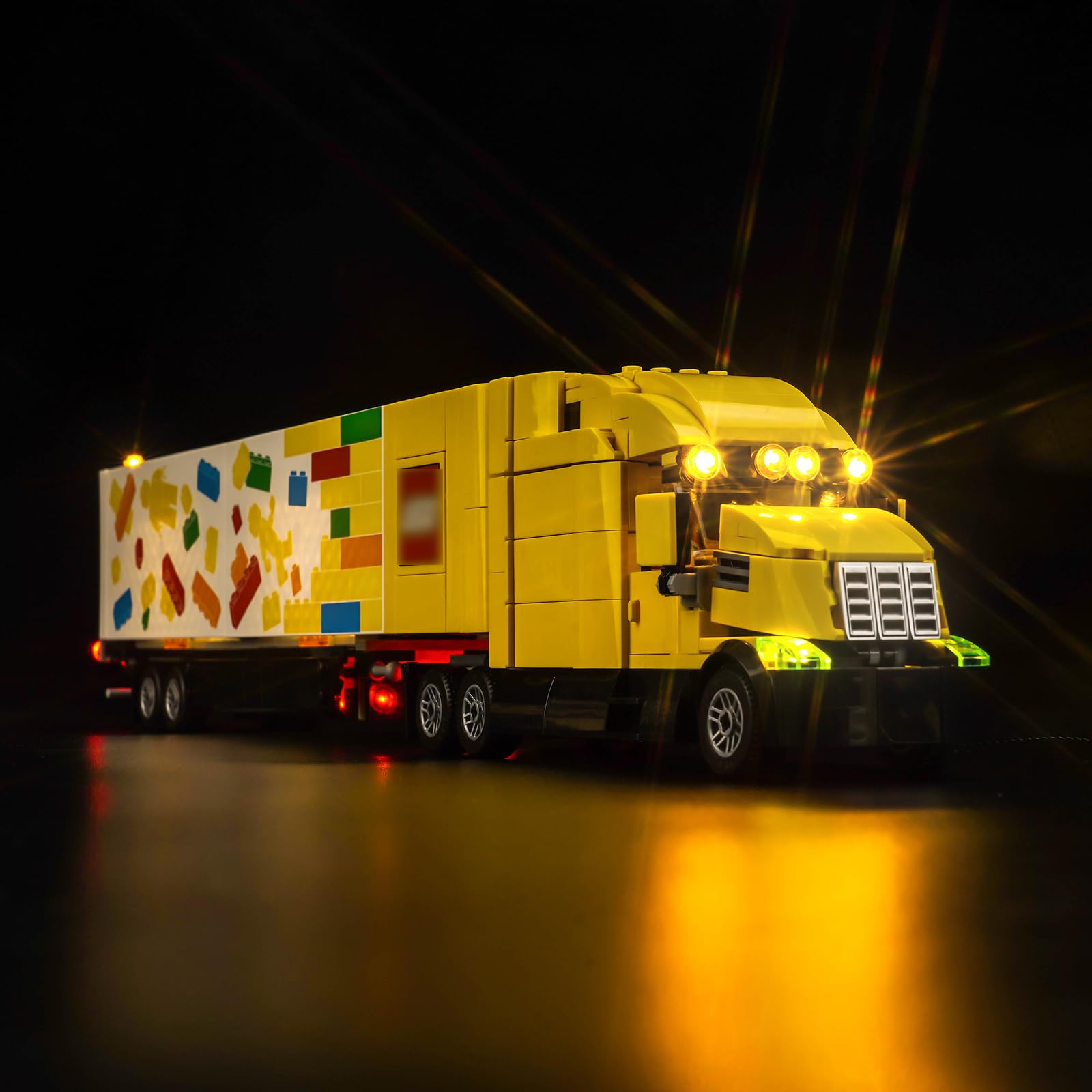 GEAMENT LED verlichtingsset compatibel met LEGO Gele vrachtwagen - verlichting kit voor City 60440 Barad dur (Bouwsteenmodel niet inbegrepen