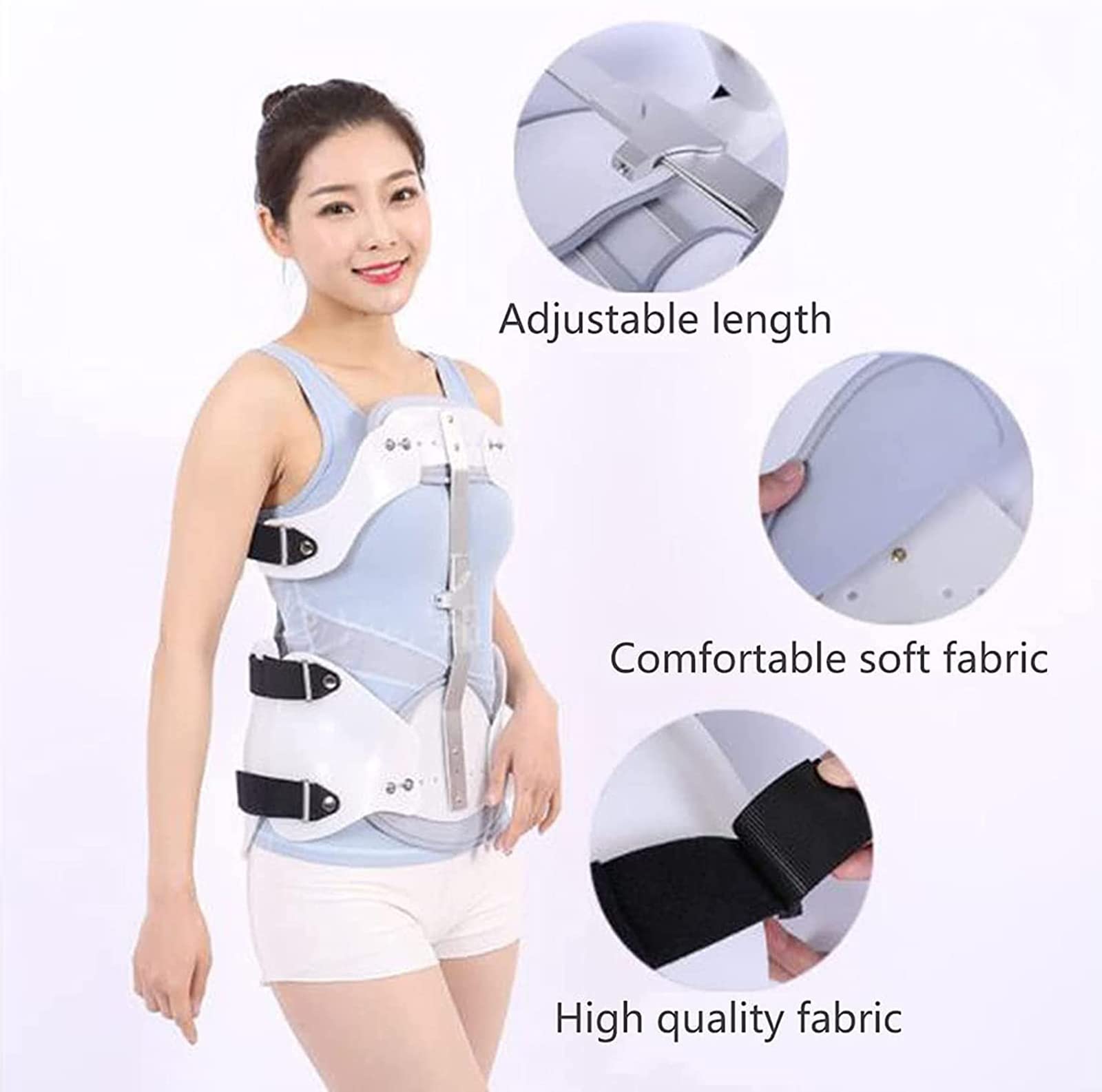 CUSMA Aparato Ortopédico Fijo Toracolumbar para La Espalda Torácica, Tratar La Compresión De La Columna Vertebral, Fracturas Ajustables Soporte De Ortesis De La Columna Lumbar