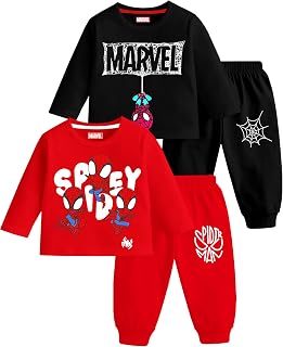 Kuchipoo © Marvel Boys Regular Fit Cotton T-Shirts and Pyjamas Set Price In India