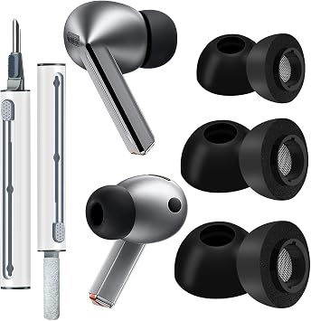 Replacement Foam Eartips for Samsung Galaxy Buds 4 Pro 2026 & Galaxy Buds 3 Pro 2024, Memory Foam Tip with Cleaner kit Earbuds, Comfortable Foam and Secure Fit - SML