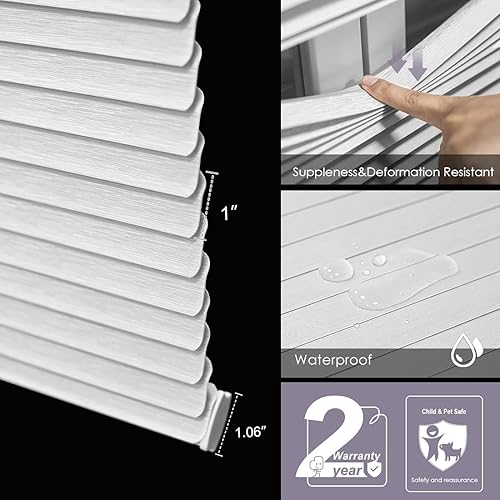 Miniatura 5 de Graywind Persianas venecianas motorizadas curvadas en L compatibles con Alexa Google Remote Horizontal Transparente PVC Recargable Privacidad