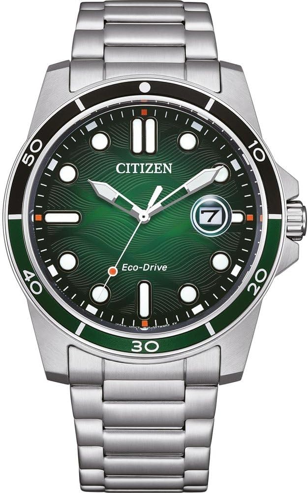 Herren Analog Eco-Drive Armbanuhr Sporty Marine