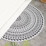 Creative Semi-Circular Area Rug Anti Slip Door Mat Durable Entryway Door mat Half Round Rubber Rugs