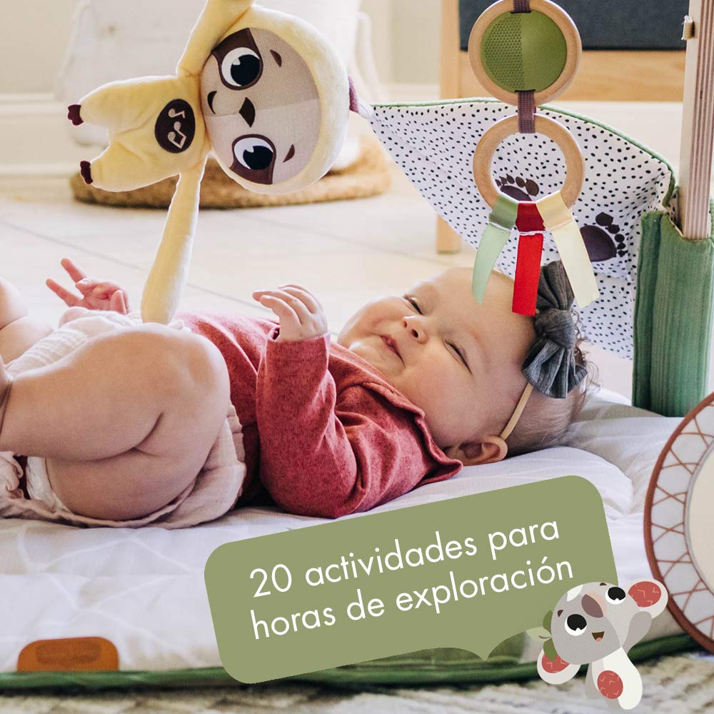 Tiny Love Luxe Developmental Gymini, Elegante Gimnasio Infantil Evolutivo con Música, Desde 0 Meses, Gimnasio Bebe, 20 Actividades, Juguete Musical Portátil, 12 Tarjetas de Logros, Boho Chic
