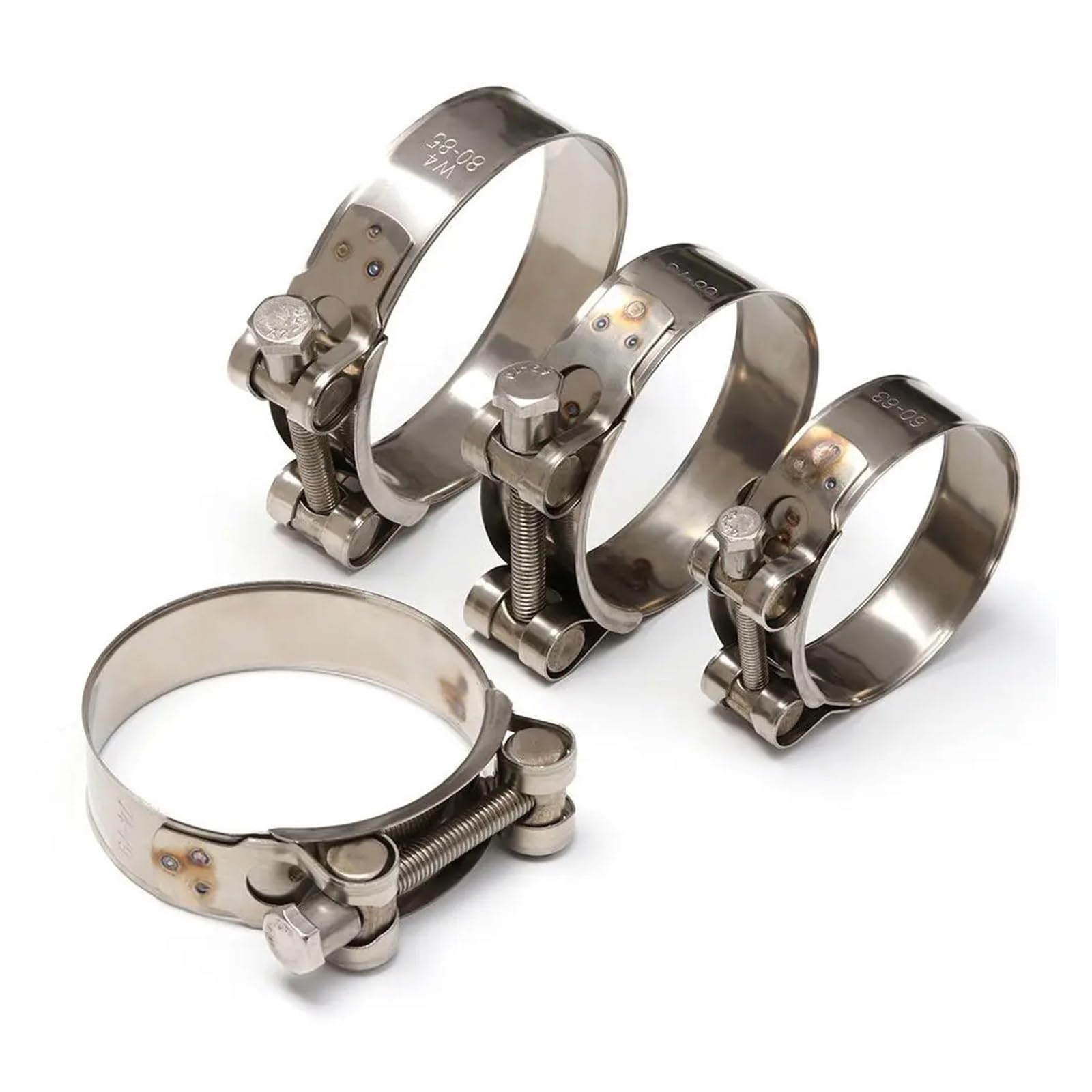 Colliers de serrage en acier inoxydable 304 avec boulon en T puissant Tu 1 pièce de colliers de serrage en acier inoxydable (60-63 mm)