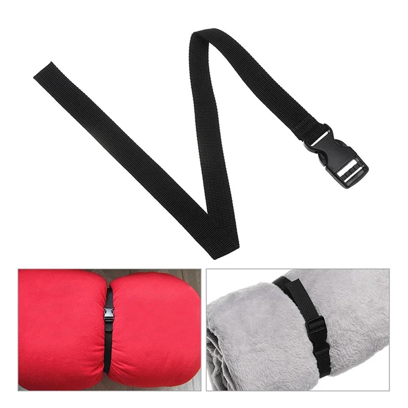 Cinghia di fissaggio for bagagli da viaggio in nylon nero con fibbia a camma, kit, strumento campeggio all'aperto(1m)