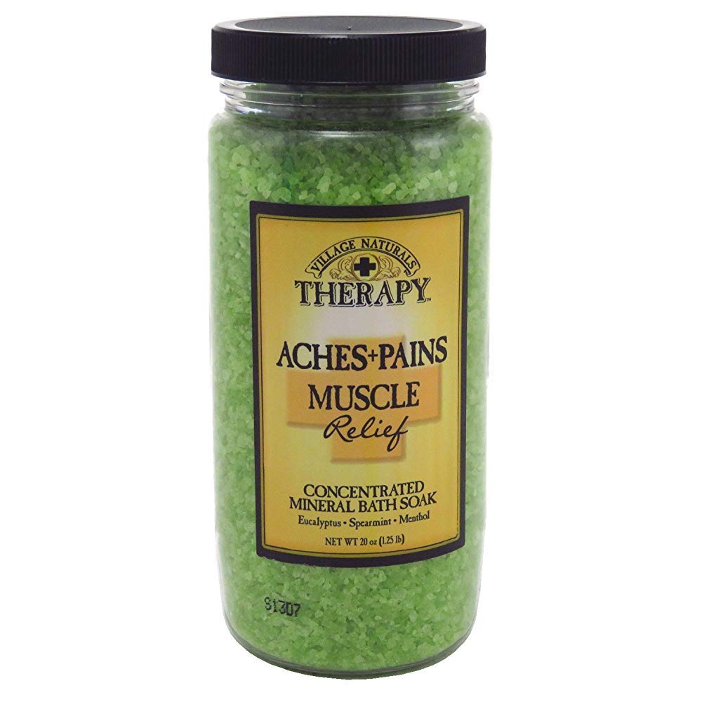 Village Naturals TherapyAches + Pains Muscle Mineral Bath Soak 20 Ounce (591ml) (3 Pack)