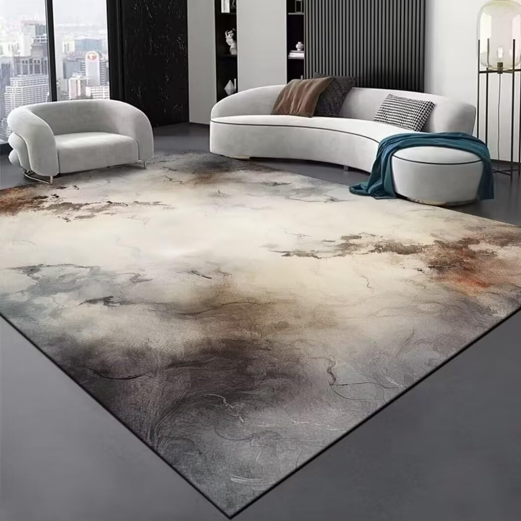 Tapis de salon abstrait gris pour sublimer l'ambiance de votre pièce de vie