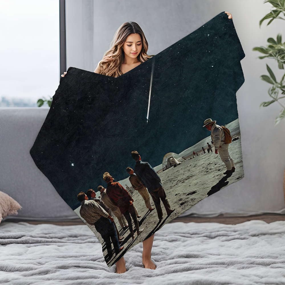 Couverture en flanelle pour chiot grand plaid artistique au toucher velours premium