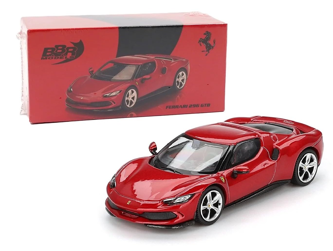 Diecast Model Car Compatible with BBR Models 1:64 Ferrari 296 GTB Rosso Imola Limited Edition BBRFER64006