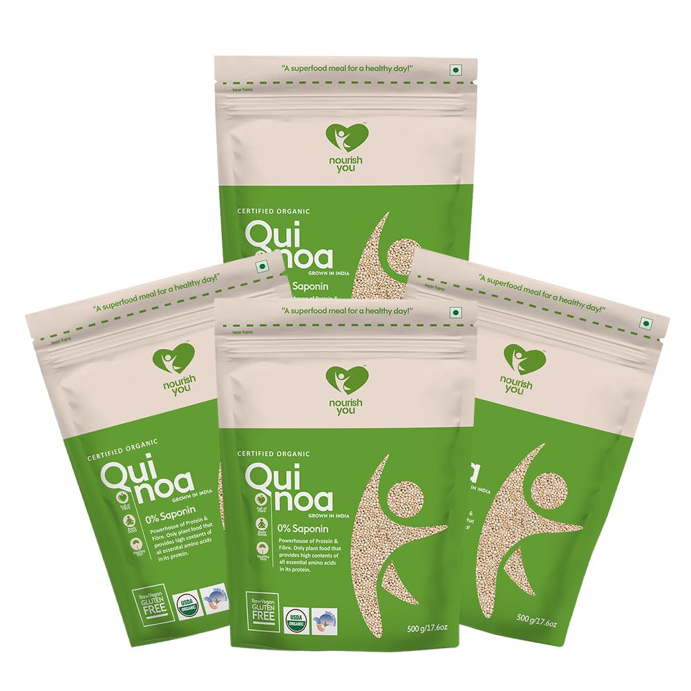 See full amazon price history chart for Nourish You Organic White Quinoa Seeds 2 Kg | Healthy Food | Gluten-Free | Saponin Free | High Protein & Fiber | Diet Food for Weight Loss | USDA Certified Grain | 100% Wholegrain Cereal | 500G x 4 Nourish You Organic White Quinoa Seeds 2 Kg | Healthy Food | Gluten-Free | Saponin Free | High Protein & Fiber | Diet Food for Weight Loss | USDA Certified Grain | 100% Wholegrain Cereal | 500G x 4 (B09NDB4ZG2) Amazon Price History, Amazon Price Tracker