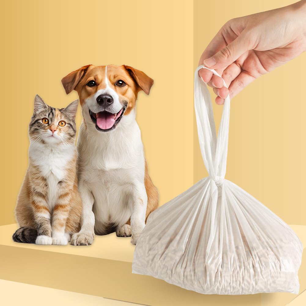 Sac déjection canine anti-odeur et litière chat avec poignées à soufflet x50