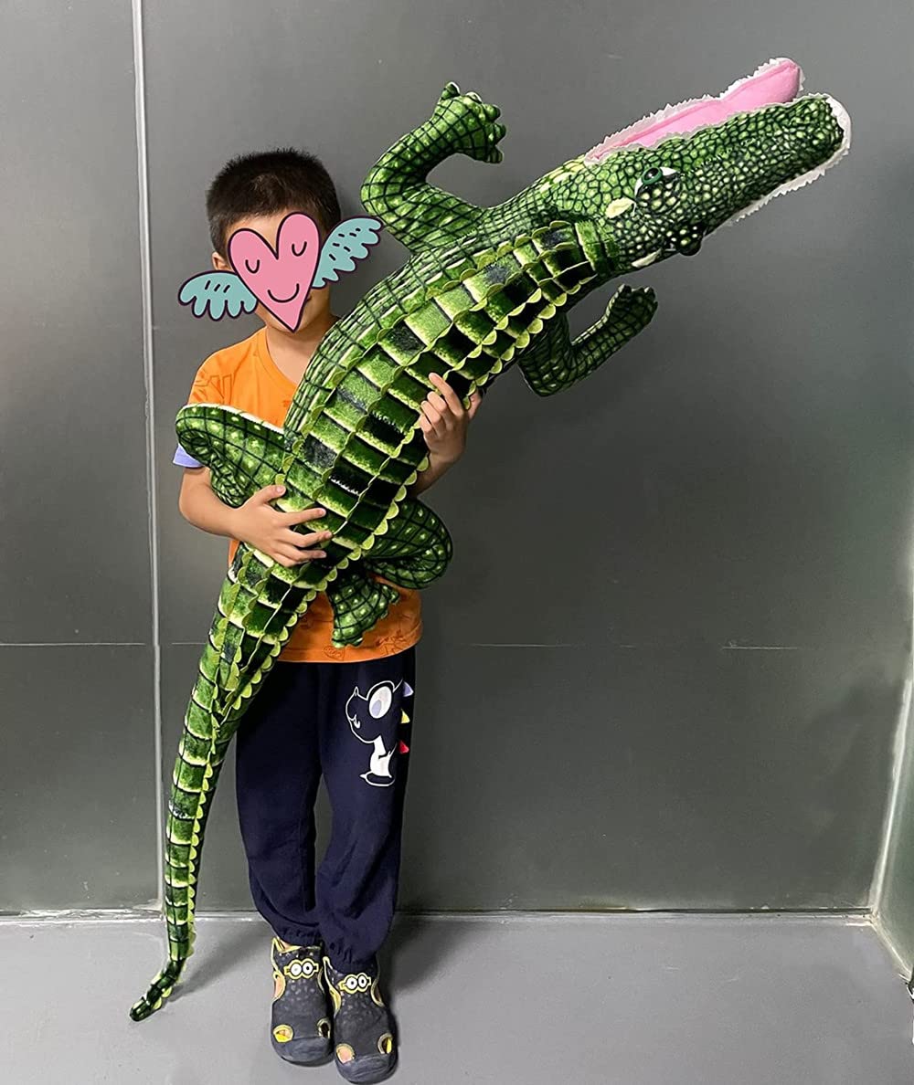 JOSON 165 cm de largo, animal de peluche feroz de gran tamaño, cocodrilo simulado