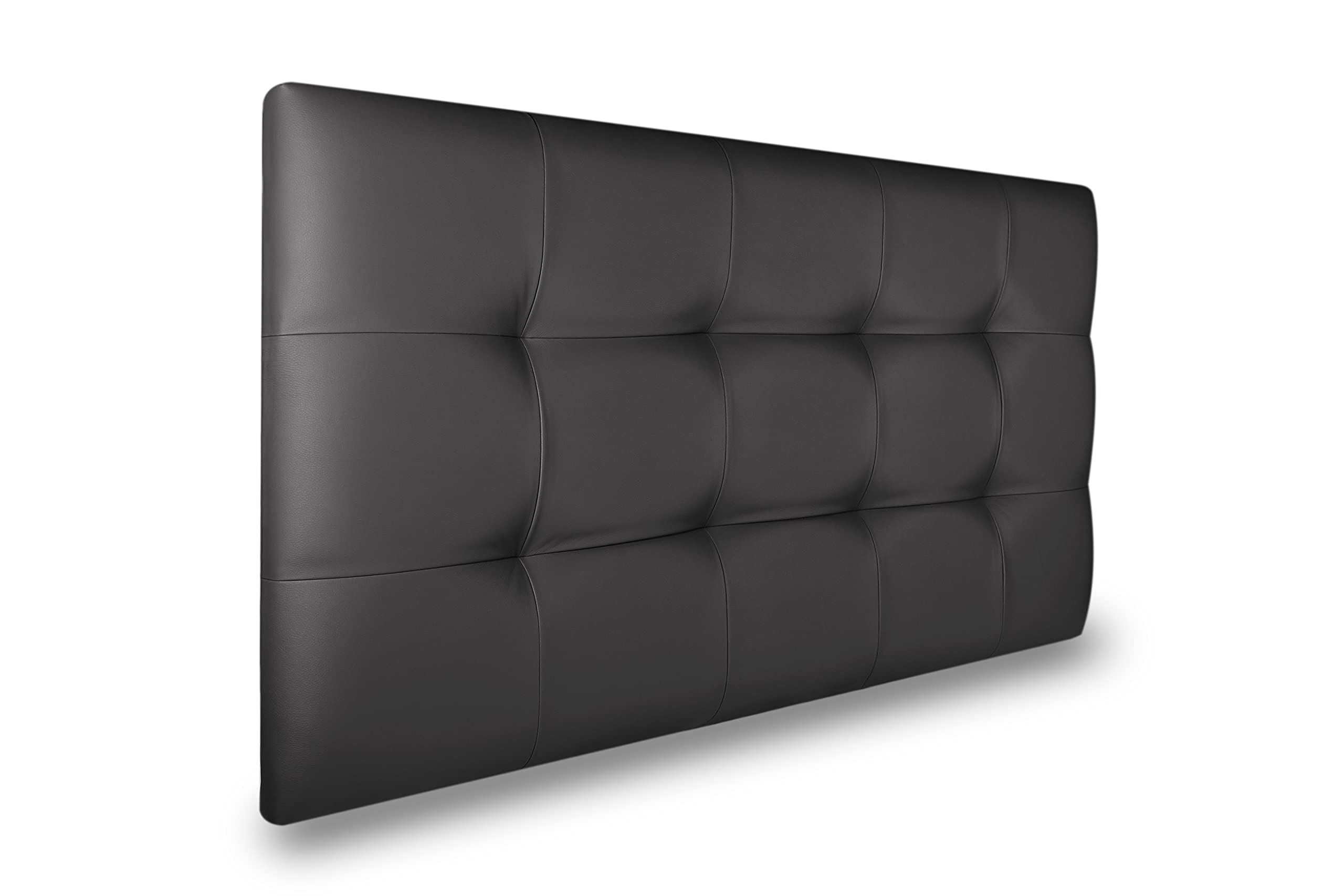 DecorQUALITY Cabecero Cama tapizado Polipiel Mod. Texas Big 90 135 150 165 180 2000 (Negro, 90 * 70)