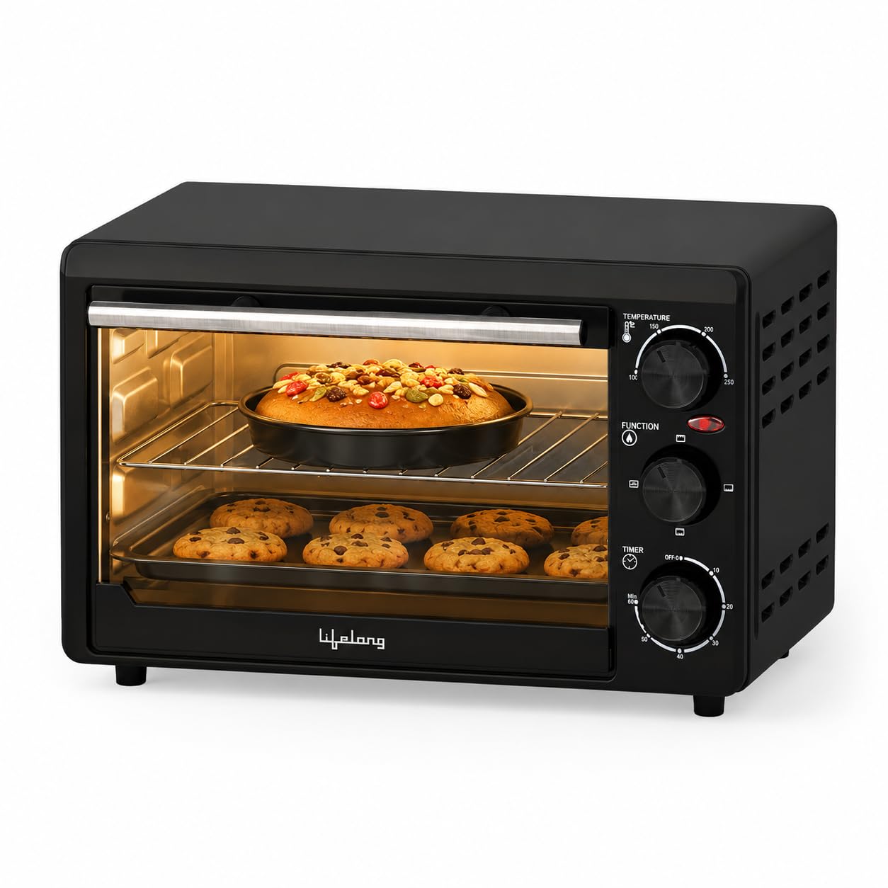Lifelong LLOT20 20 Litres Oven, Toaster & Griller with Auto Shut Off, OTG Oven for Baking Cake, Pizza, Grilling and Toasting at Home (1 Year Warranty, Red)-image-27