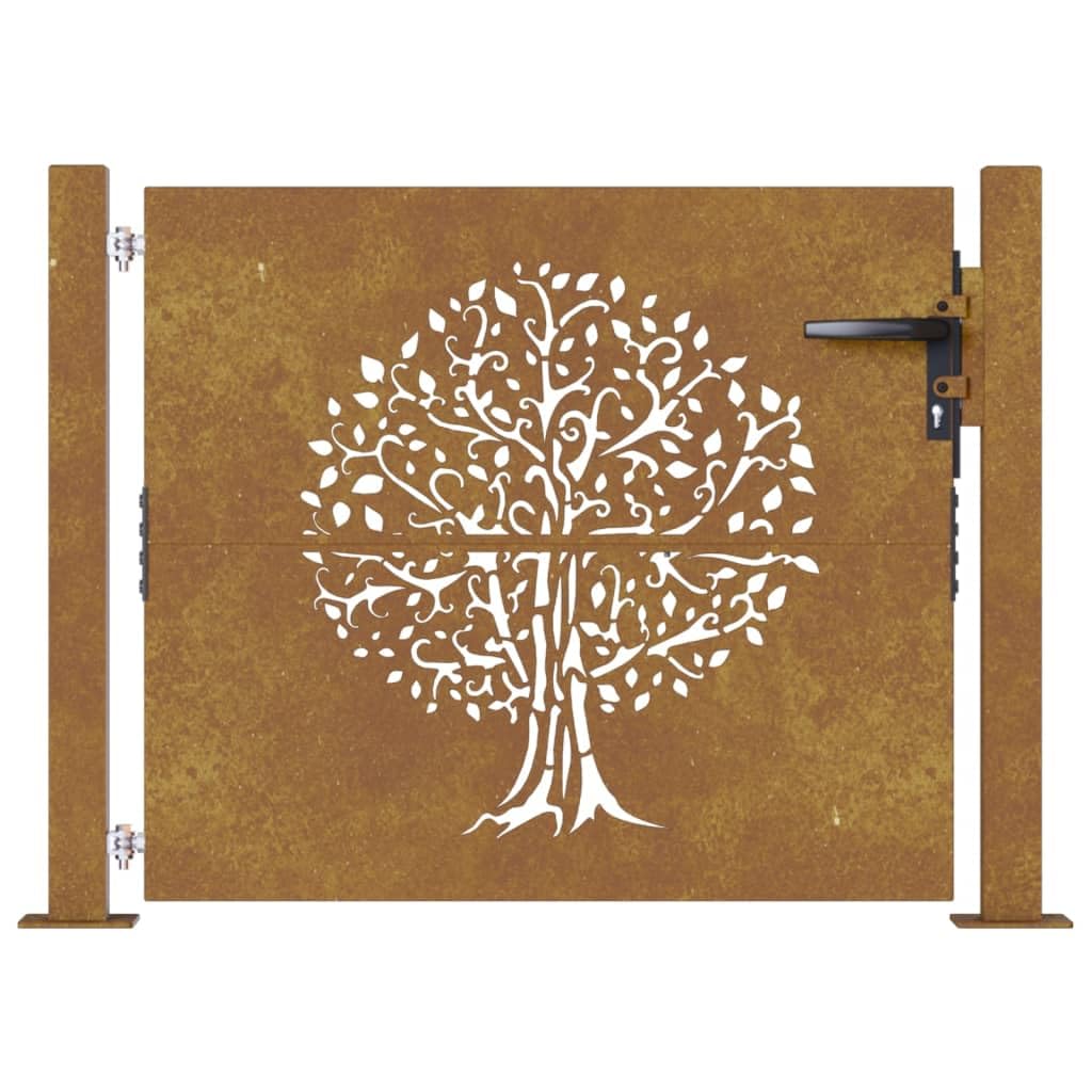 Myheimly Gartentor Cortenstahl 105 x 105 cm Abschließbar Quadratisches Design