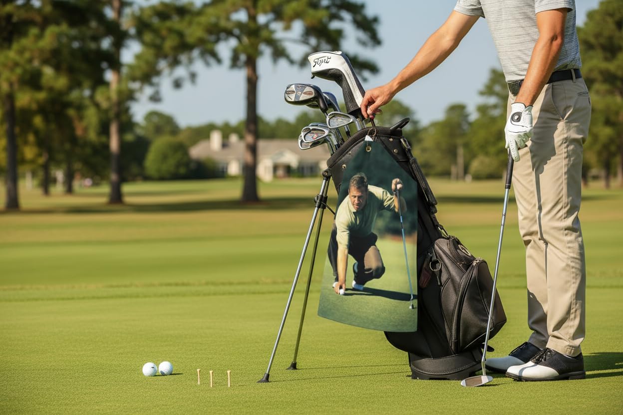 Personalization Universe Golf Towel Custom Photo Print, Mens Golf Towels for Golf Bags, Microfiber Golf Club Rag, Personalized Funny Golf Towel Accessories, Golf Towels for Women