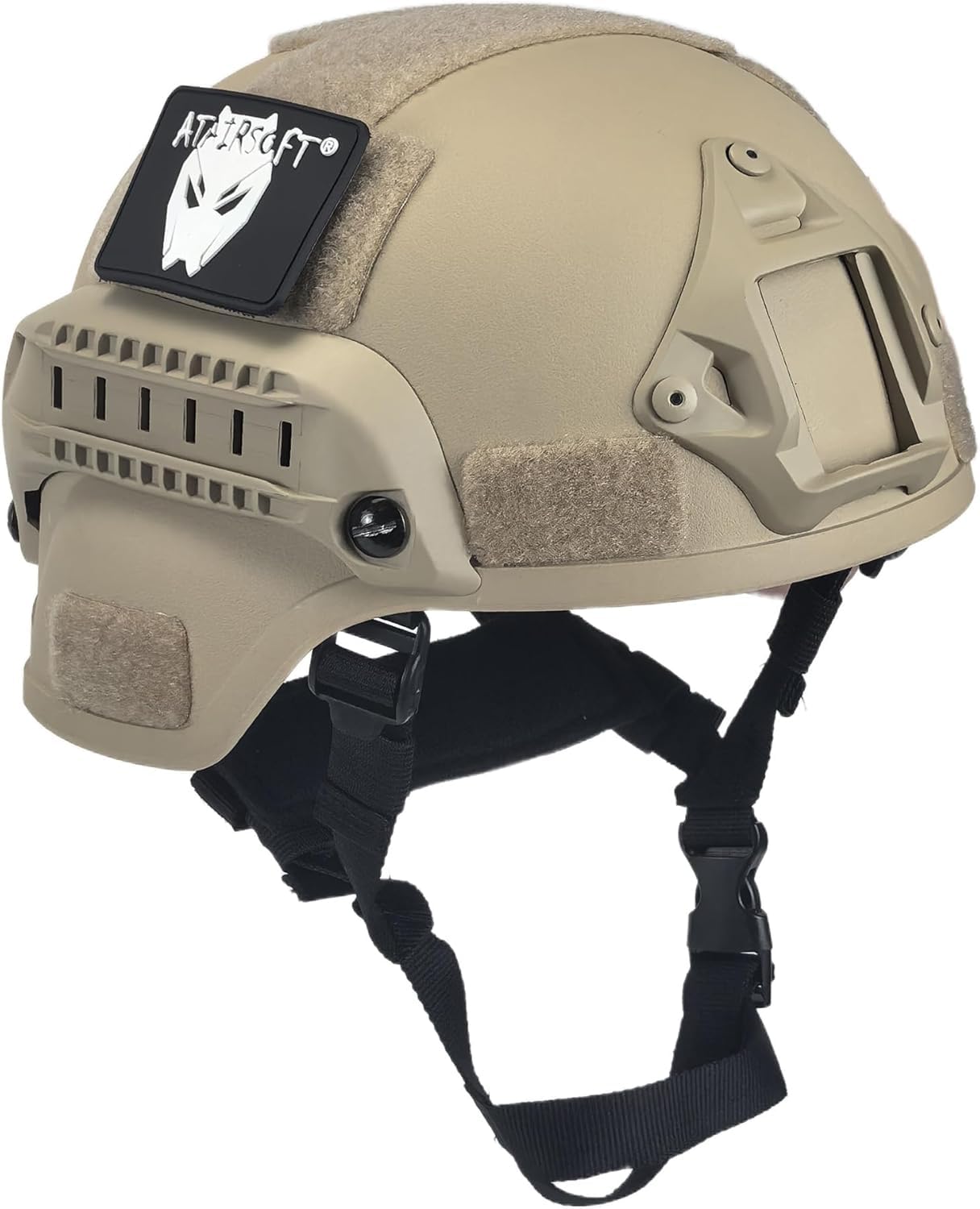 Tactical Airsoft Paintball MICH 2000 Helmet with Side Rail & NVG Mount