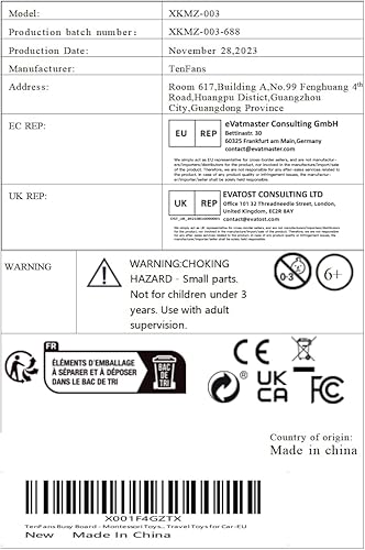 Miniatura 6 de TenFans Busy Board - Juguetes Montessori para niños de 3, 4, 5 años, juguetes sensoriales, juguetes de aprendizaje preescolar, regalos para niños