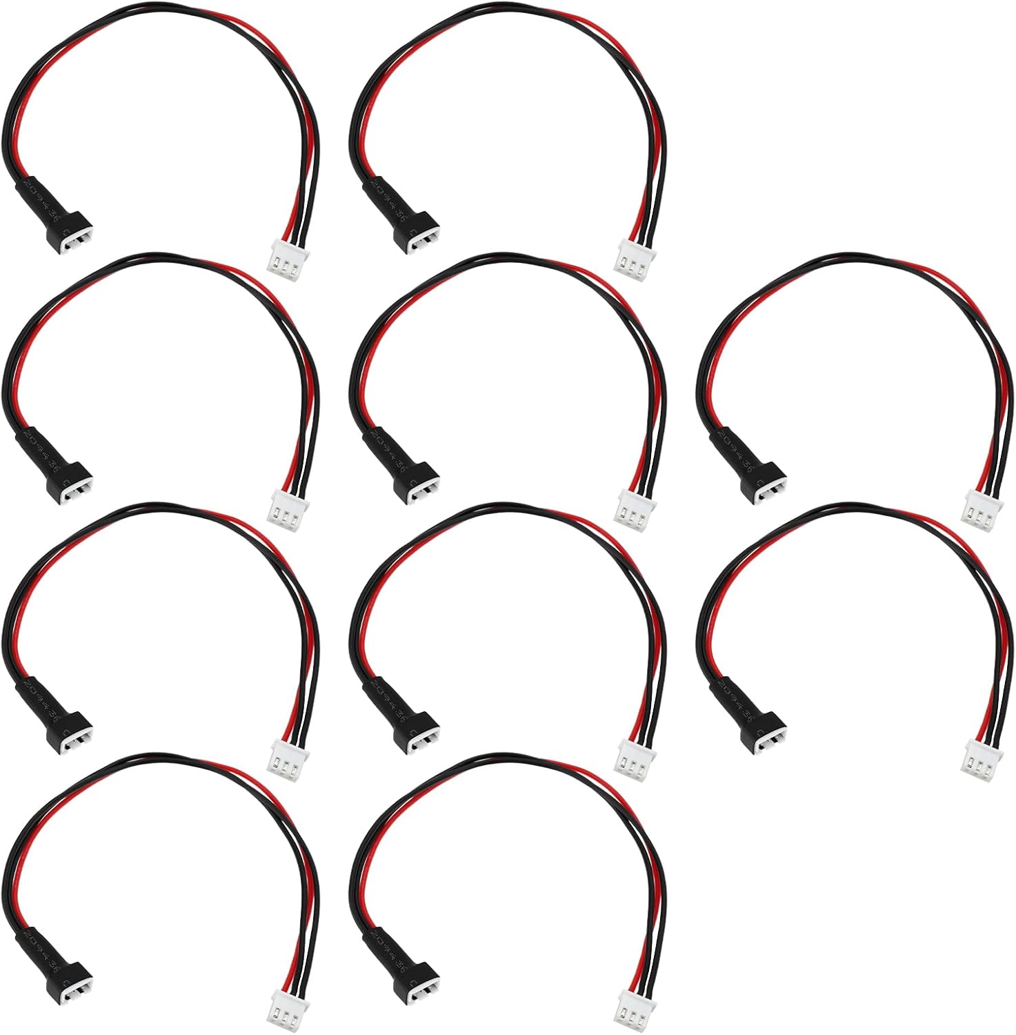 ECSiNG 10pcs JST-XH 2S Battery Balance Extension Cable 22AWG for RC Battery Charger RC Cars Boats Airplanes, Cable Length 20cm