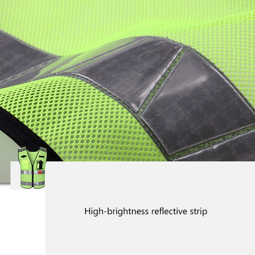 Chaleco reflectante de alta visibilidad, traje reflectante de tráfico, chaleco de seguridad reflectante fluorescente con chaqueta reflectante de seguridad de alta visibilidad (talla única verde)