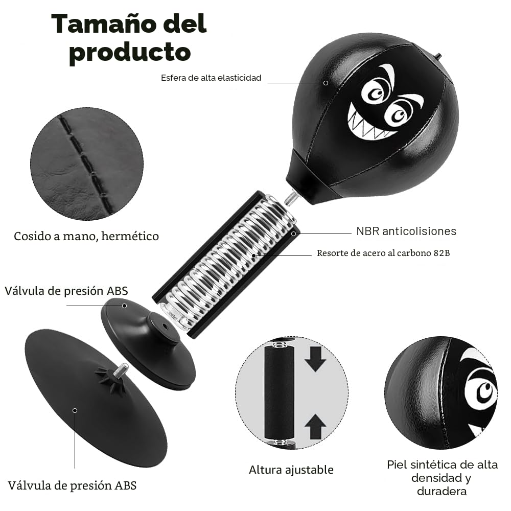 Bola Punching con Ventosa Resistente para Mesa de Oficina y Actividad en Casa para Aliviar el Estrés