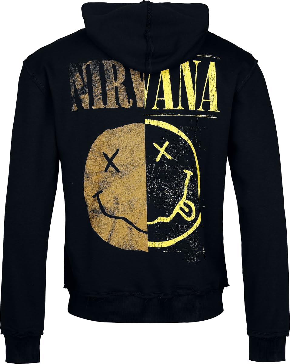 Nirvana Logo Männer Kapuzenpullover schwarz/gelb Band-Merch, Bands
