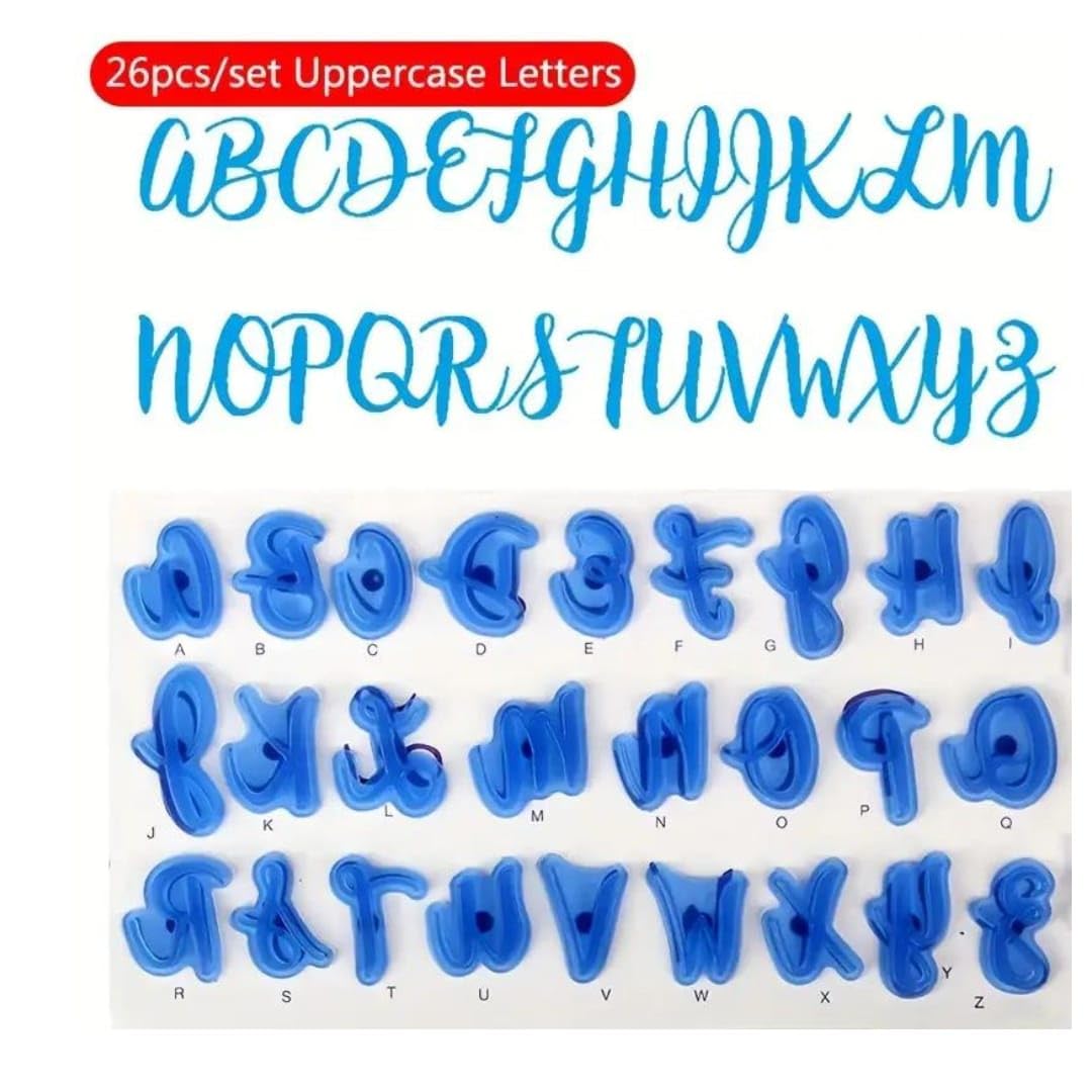 HUSAINI MART | 26 PC Uppercase Alphabet Stamps for Cake Chocolate Cupcakes Parties Celebration Names Personalized Pastries Labeling Cookies Cupcakes