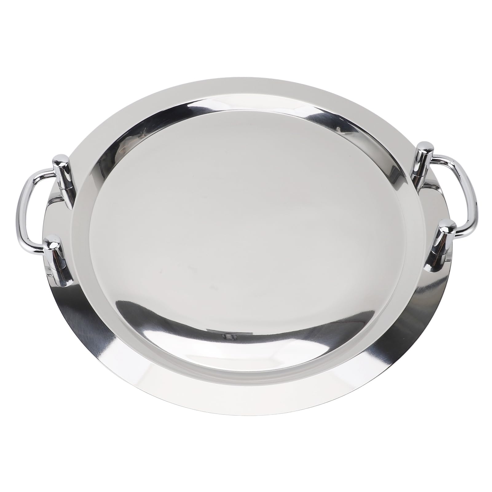 SUNGOOYUE Bandeja para Servir de Acero Inoxidable, Plato para Servir Pulido Espejo 304 con Asas, Plato Rectangular de 47,5 Cm para Buffet de Hotel, Exhibición de Postres de Frutas y Servicio de Mesa