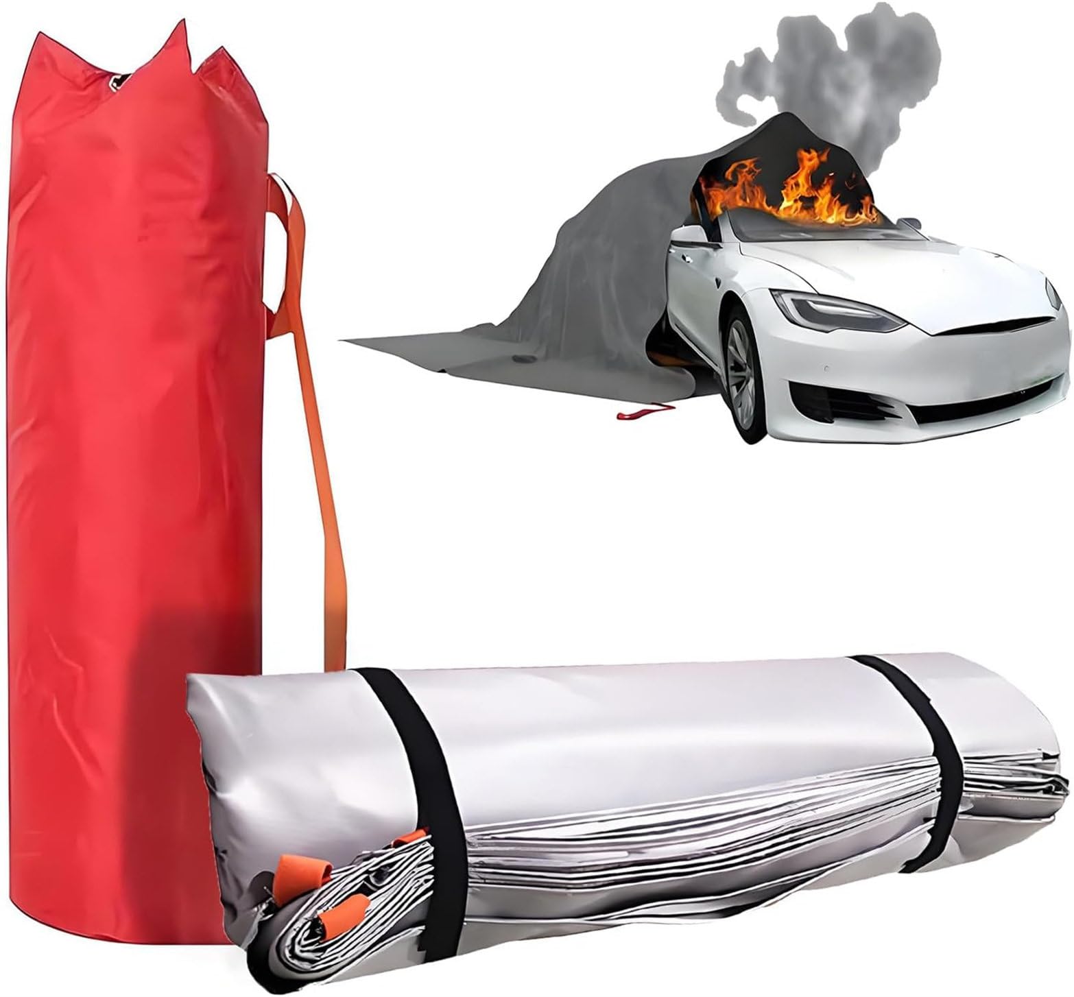 Manta Ignífuga De Emergencia Para Vehículos, Fibra De Vidrio, De Gran Tamaño, Para Suprimir Incendios En Automóviles, Mantas De Seguridad De Silicona De Doble Cara Para Supervivencia 4x6m/13.1x19.7ft