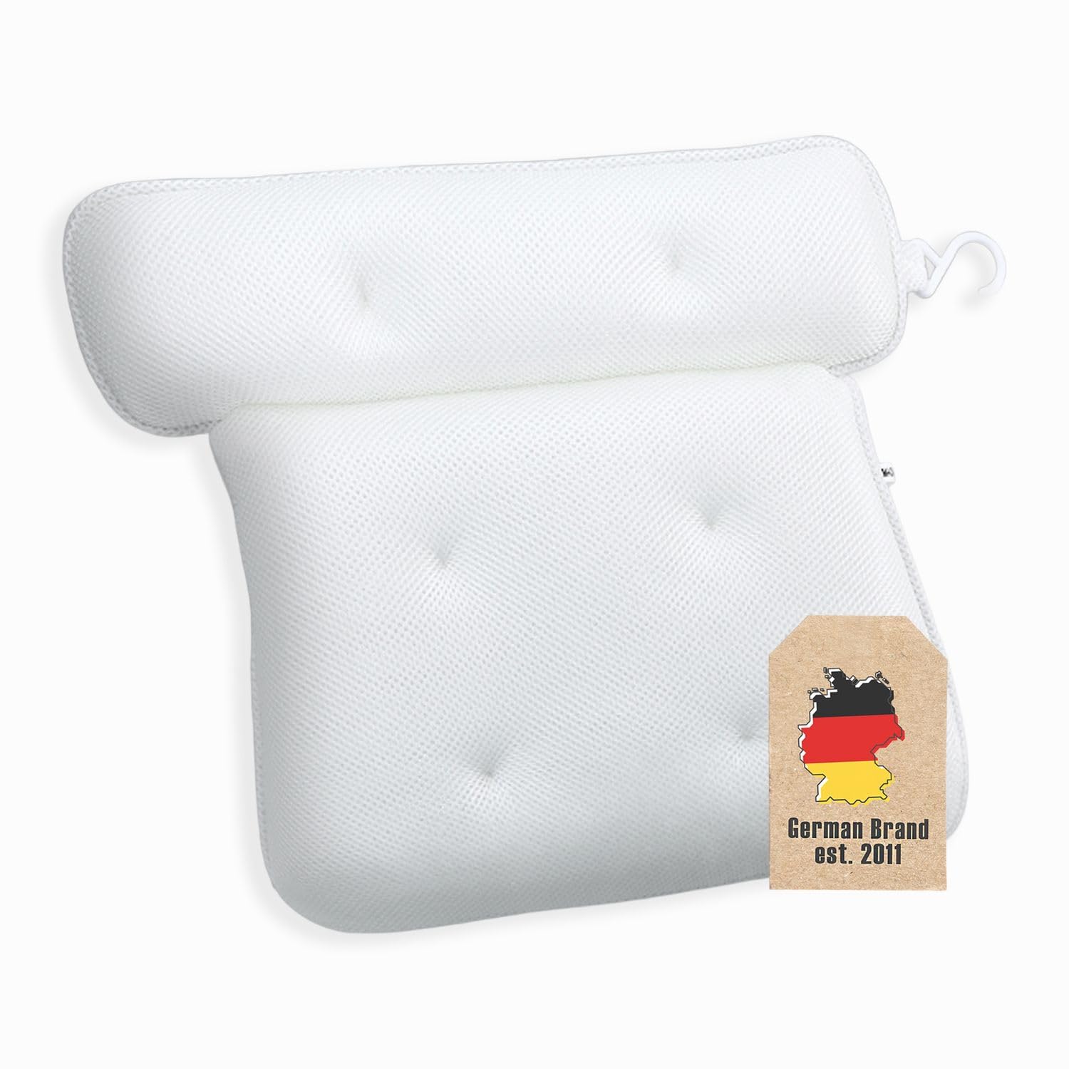 Coussin de bain blanc textile imperméable Intirilife repose-tête chic